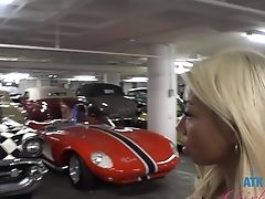 Blonde Asian Lady Gia Dibella Checks Out Some Antique Cars
