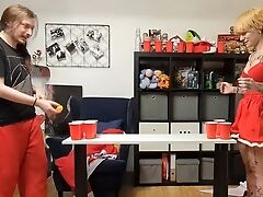 A Super-naughty Duo Is Playing A Game Of De-robe Pong