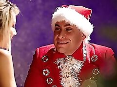 Sexually Aroused Blonde Plays Erotic With Her Santa In A Midnight Porno